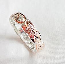 【メール便・送料無料】ハワイアンジュエリー・リング/カレキニ・ロゼ PER1780/4mm