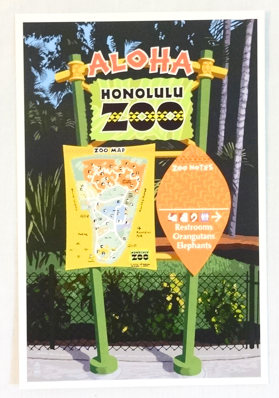 【ホノルルZOO限定】ハワイアン・ポストカード/Aloha Sign