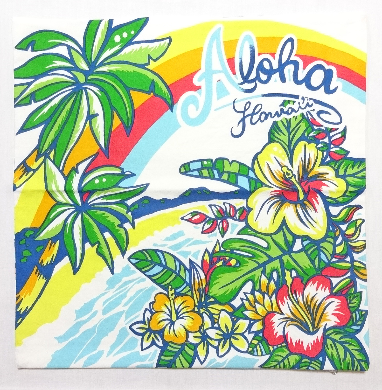 ハワイアンクッションカバー/パームツリーハイビ