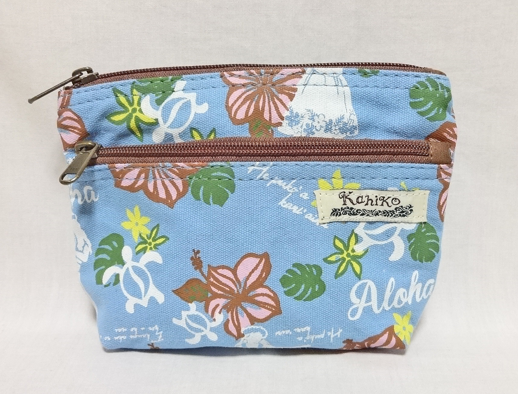 ハワイアンミニポーチ/フラガール/ブルー