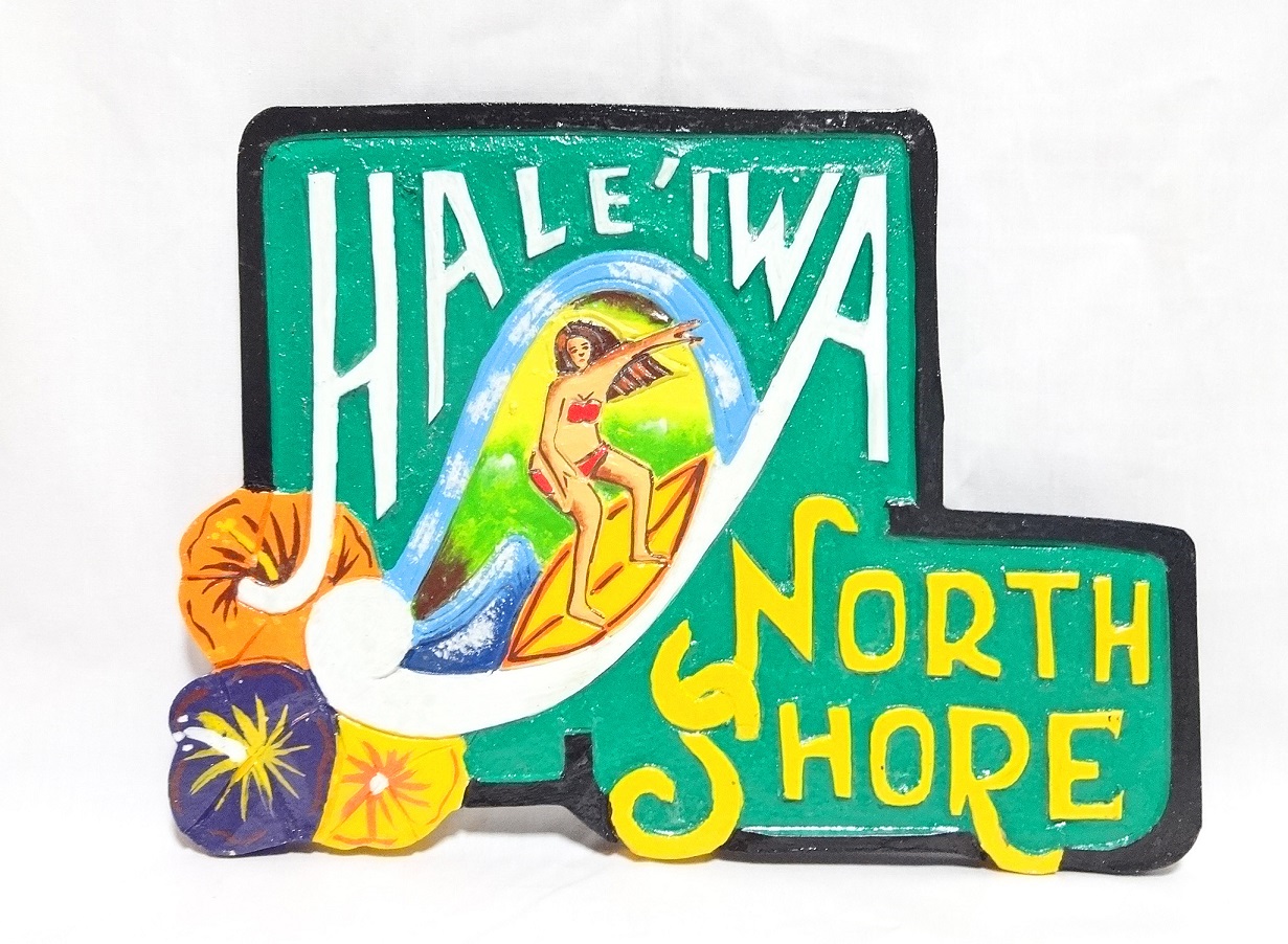 ノースショア・ハレイワガール看板/壁掛け