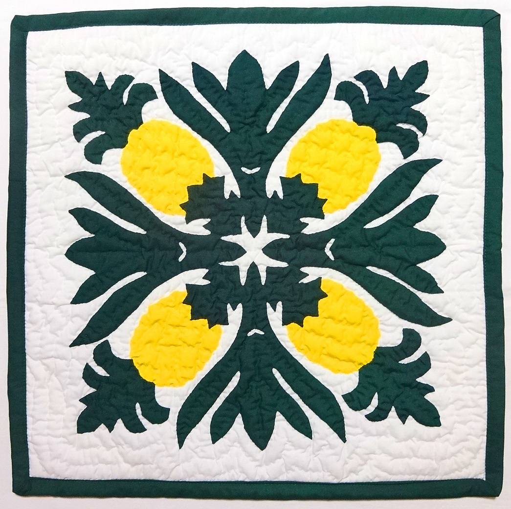 【メール便・送料無料】ハワイアンキルトクッションカバー/パイナップルMC