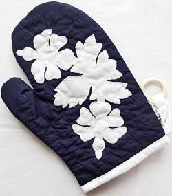 ハワイアン・鍋つかみ/ハイビスカスネイビー