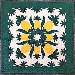 ハワイアンキルトタペストリー/壁掛け/パイナップルMC