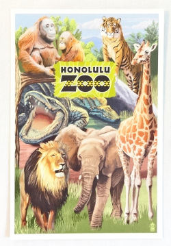 【ホノルルZOO限定】ハワイアン・ポストカード/Zoo Montage