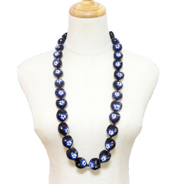 【メール便・送料無料】ククイナッツレイ/ネイビーブルーハイビスカス