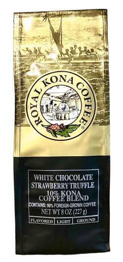 【1袋あたり1700円】ロイヤルコナコーヒー/ホワイトチョコストロベリートリュフ/10%KONA粉タイプ(227g)×12袋セット