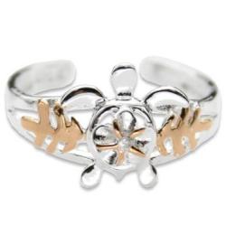 シルバートーリング（透かしプルメリア、ホヌ）