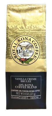 【5月中旬から下旬頃に入荷予定】ロイヤルコナコーヒー/バニラクリームブリュレ/10%KONA・粉タイプAD8oz(227g)