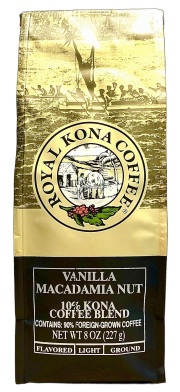 【1袋あたり1950円】ロイヤルコナコーヒー/バニラマカダミア/10%KONA粉タイプ(227g)×12袋セット