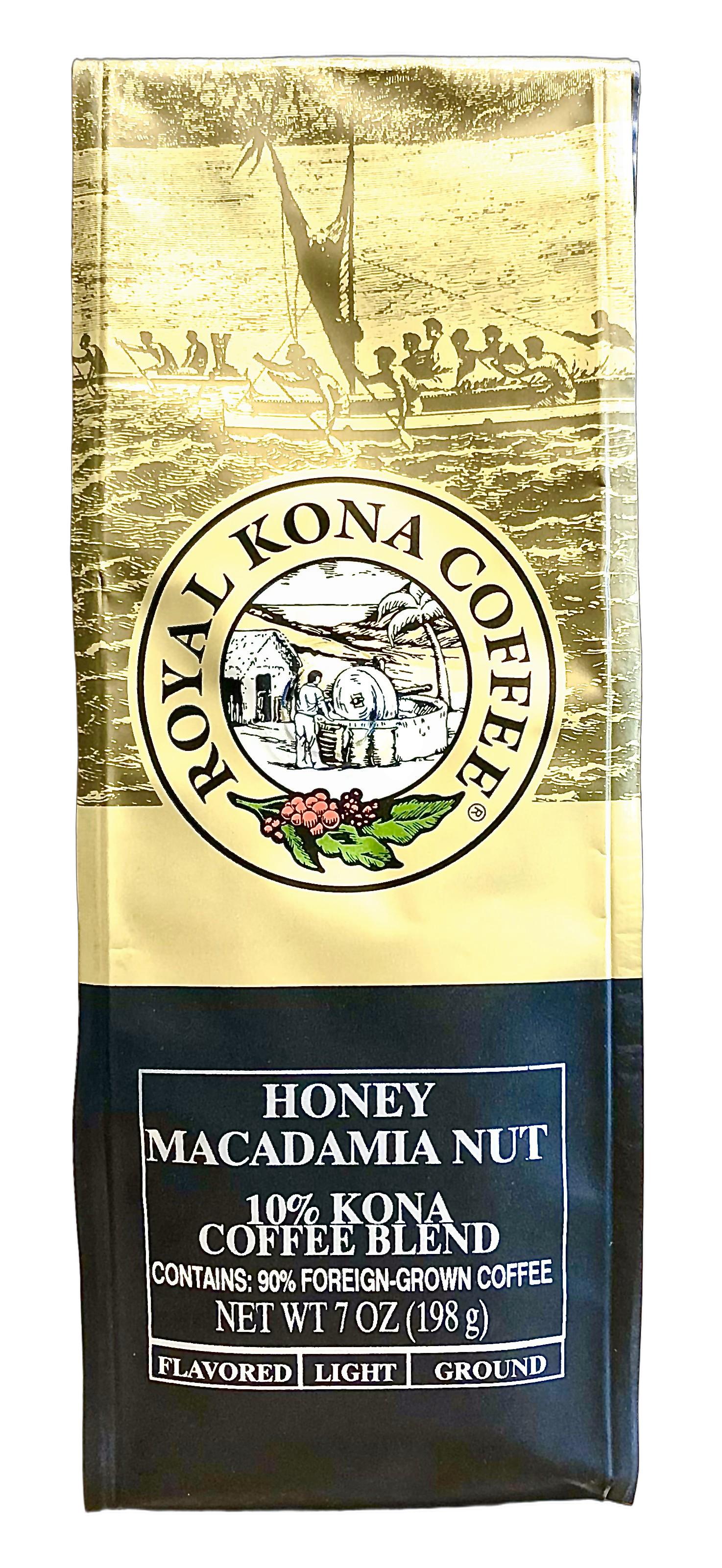 【1袋あたり1540円】ロイヤルコナコーヒー/ハニーマカダミア/10%KONA粉タイプ(198g)×12袋セット