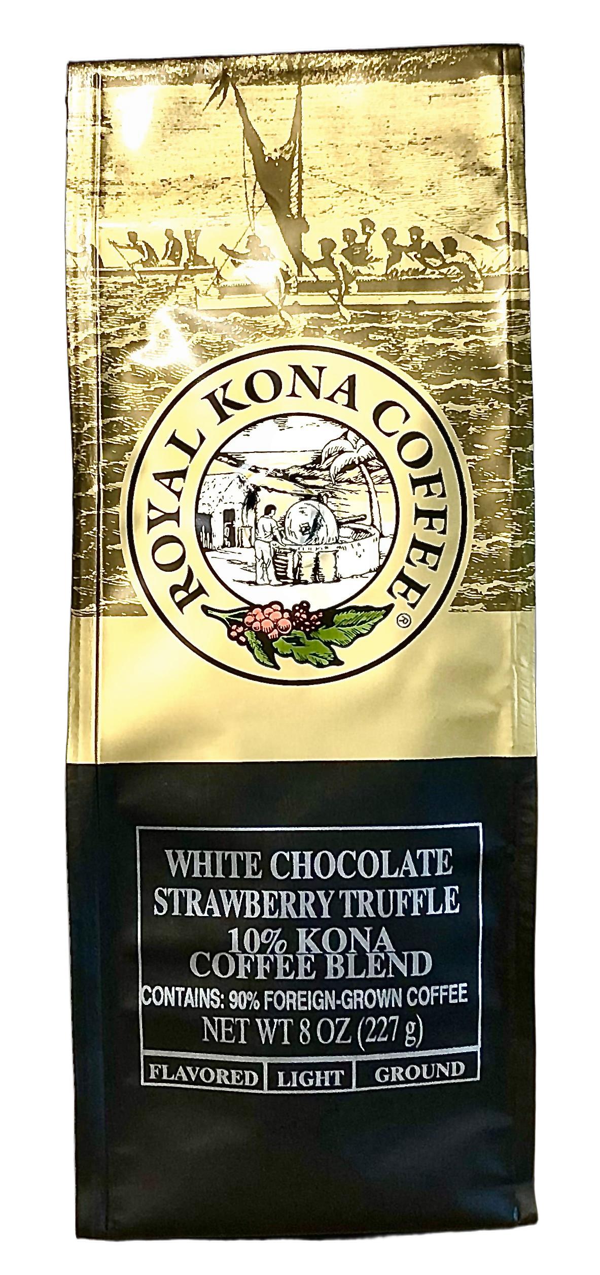【1袋あたり1700円】ロイヤルコナコーヒー/ホワイトチョコストロベリートリュフ/10%KONA粉タイプ(227g)×12袋セット