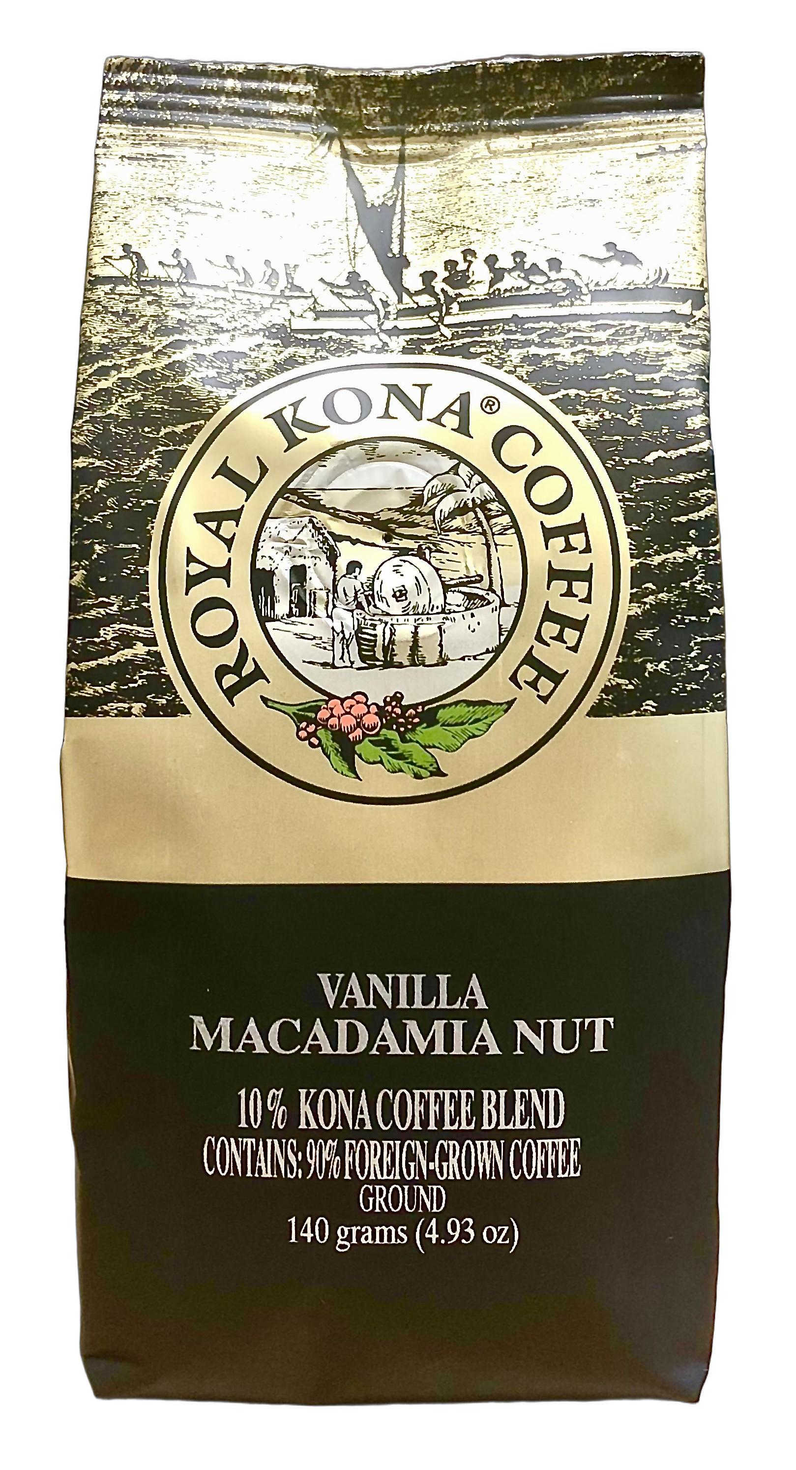 【11月から140gにリサイズされました】ロイヤルコナコーヒー/バニラマカダミア/10%KONA粉タイプ(140g)