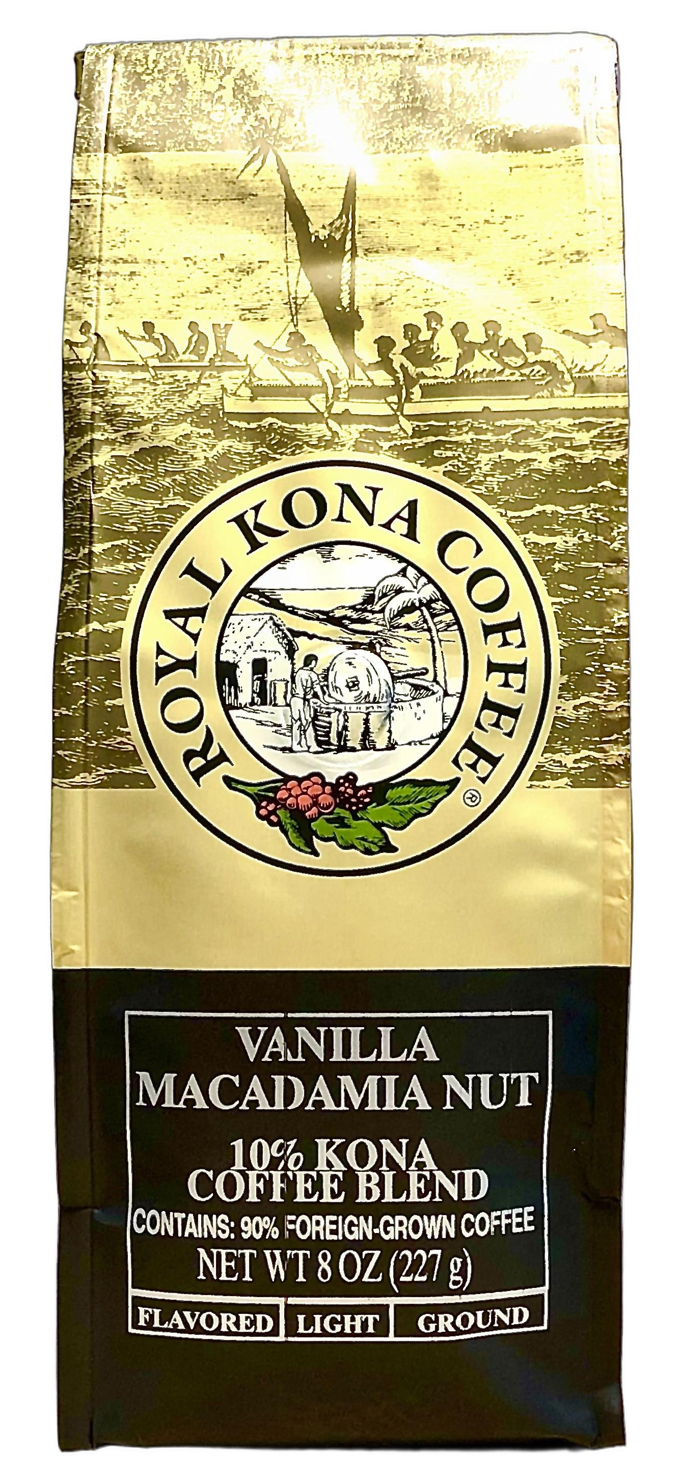 ロイヤルコナコーヒー/バニラマカダミア/10%KONA粉タイプAD8oz(227g)