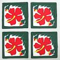 ハワイアン・コースター【4枚セット】/レッドハイビスカス6
