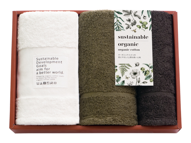 サステナブルオーガニック　国際認証取得　オーガニックフェイス2P・ハンドタオルセット　No.32
