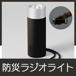 立てておけるラジオ付トーチライト
