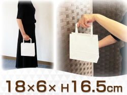 手提げ紙袋　白無地（小）【18×6×H16.5cm】