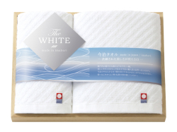 今治　The　WHITE　木箱入り　スリムバス・フェイスタオルセット　No.25