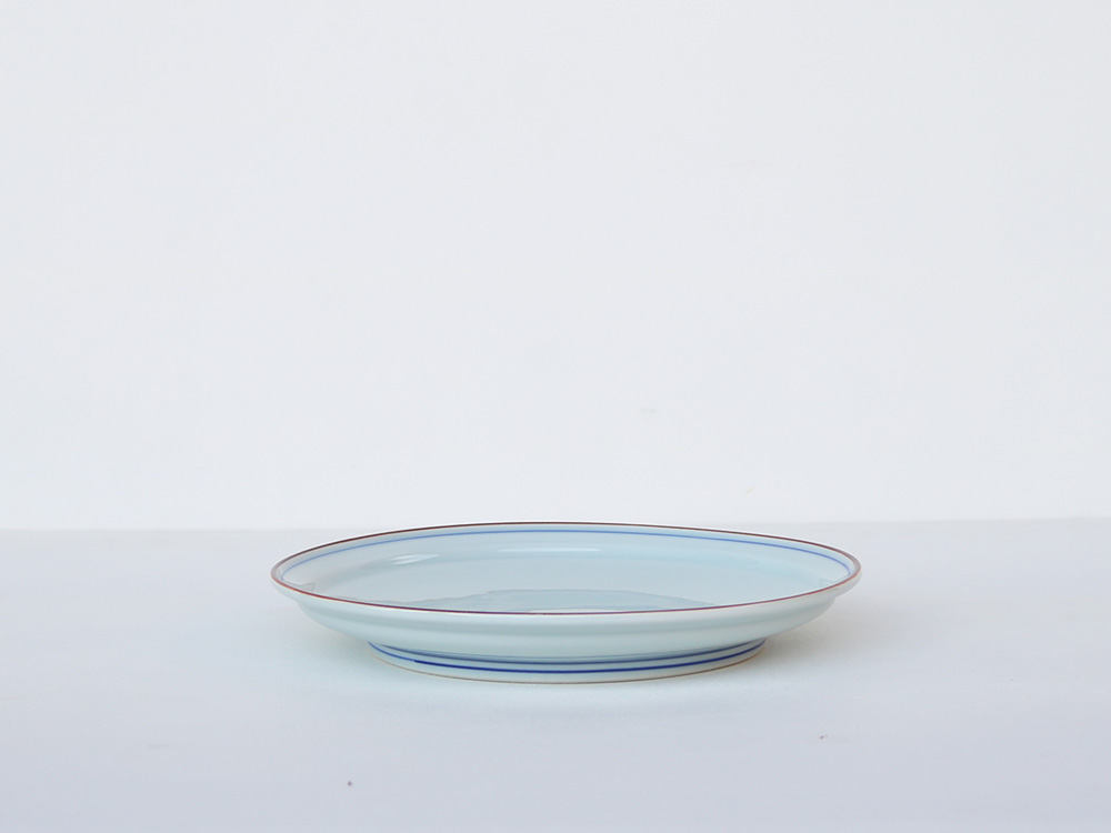 フチサビ 呉須線 6寸皿 波佐見焼