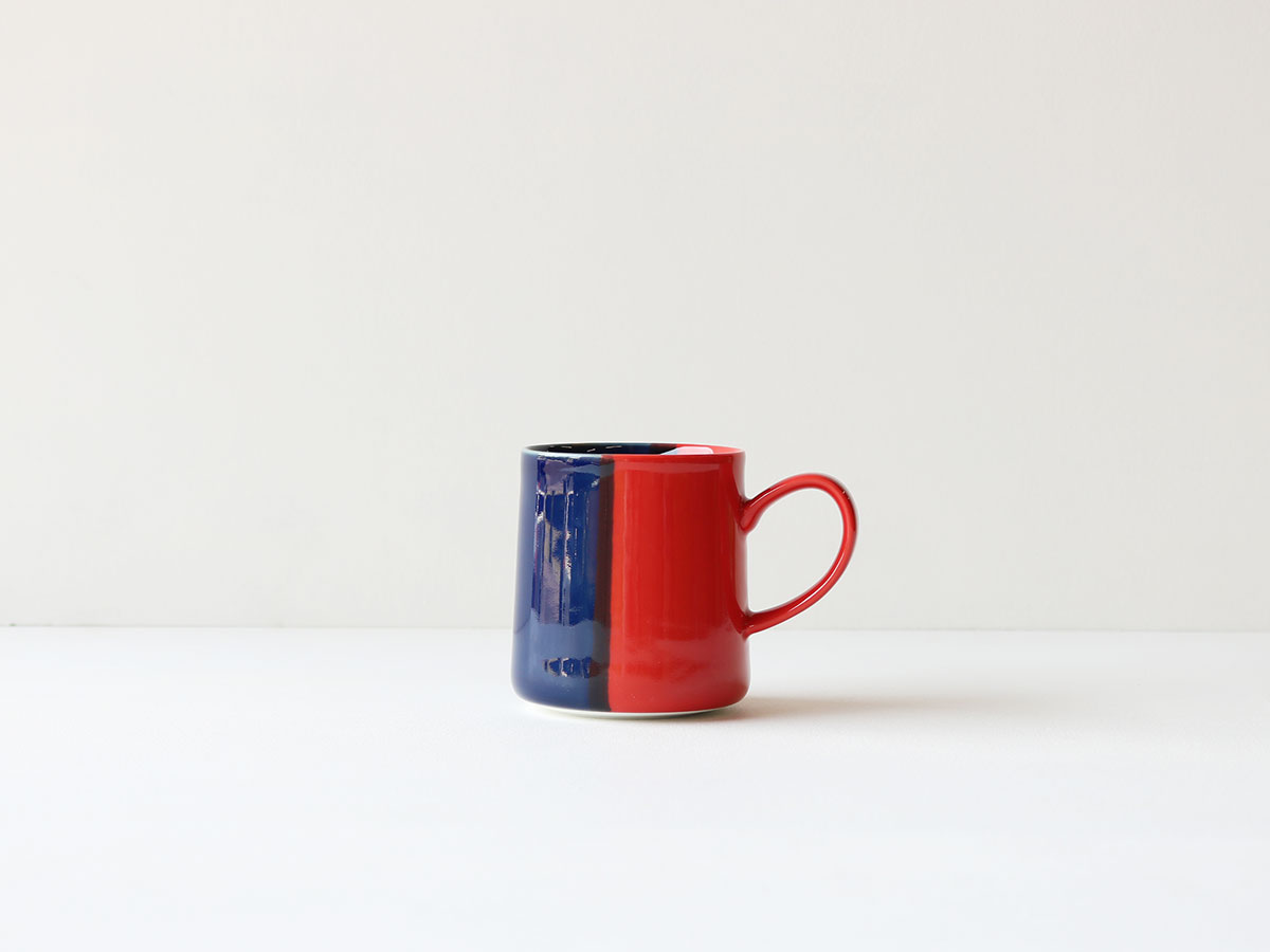 色釉 レッド×ブルー マグカップ 波佐見焼