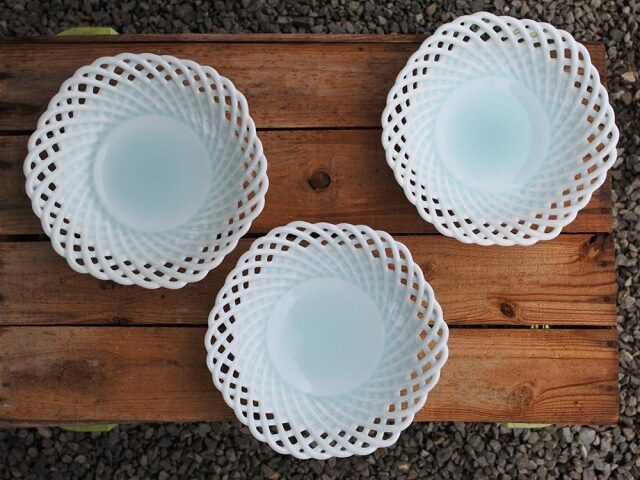 青白磁 編み目 深皿 有田焼