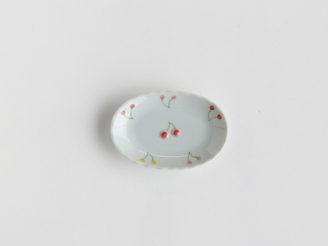 【2519】小花　楕円皿…備前焼 花からくさ 団らんシリーズ 花からくさ 楕円小皿〈3枚〉 美濃焼