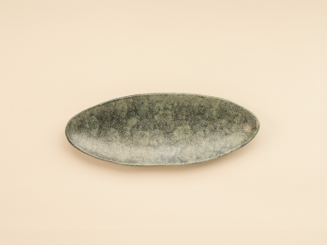 雲母緑彩 舟型皿（大） 有田焼