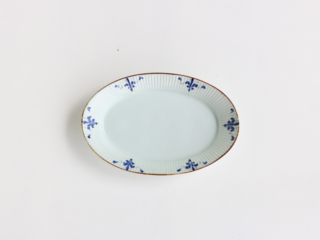 バレンタインデープレゼント リーヴス しのぎ オーバル鉢 大 有田焼