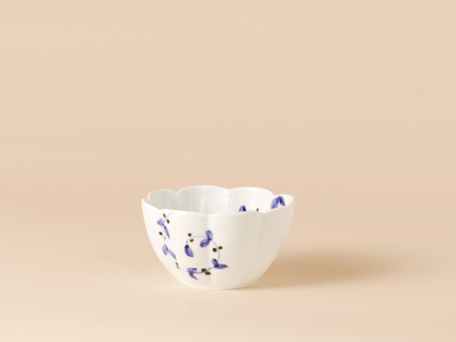 サビ唐草リーフ 花弁小鉢 有田焼