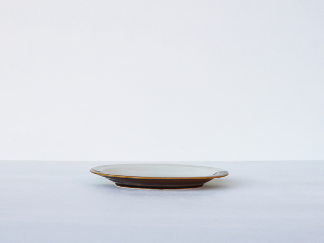 アメ釉 掛け分け 楕円皿 波佐見焼