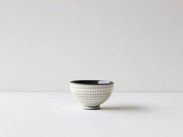 黒陶 刷毛 飛びかんな 茶碗 波佐見焼