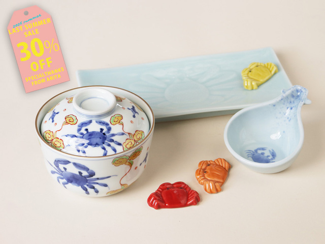 【30%OFF！ 18920円→13200円】箸置き カラーおまかせ！ラグジュアリーな蟹さん4点セット