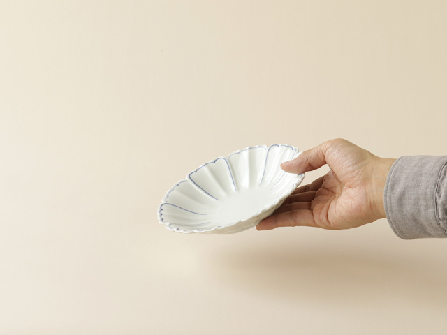 朱線 ゴス線 花形 5.5寸皿 有田焼