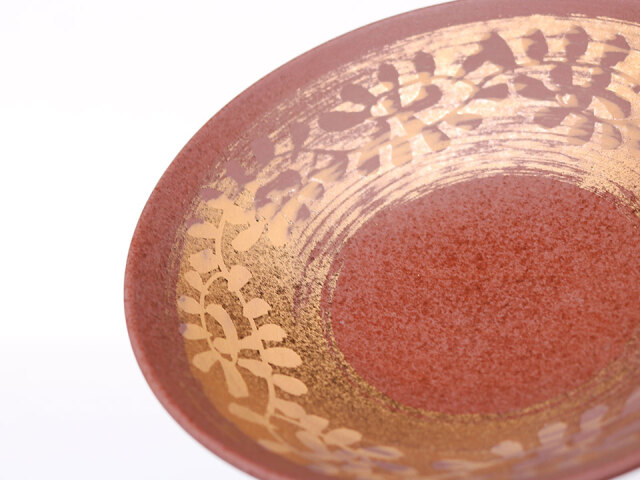 デッドストック】南蛮唐草 金かすり 5寸高台皿 有田焼