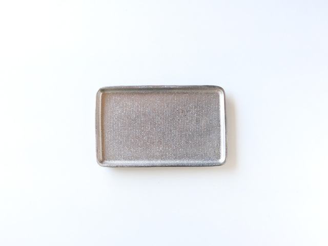 黒柚子 銀塗 焼皿 大 有田焼