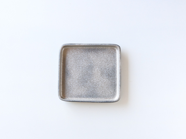 黒柚子 銀塗 正角6寸皿 有田焼