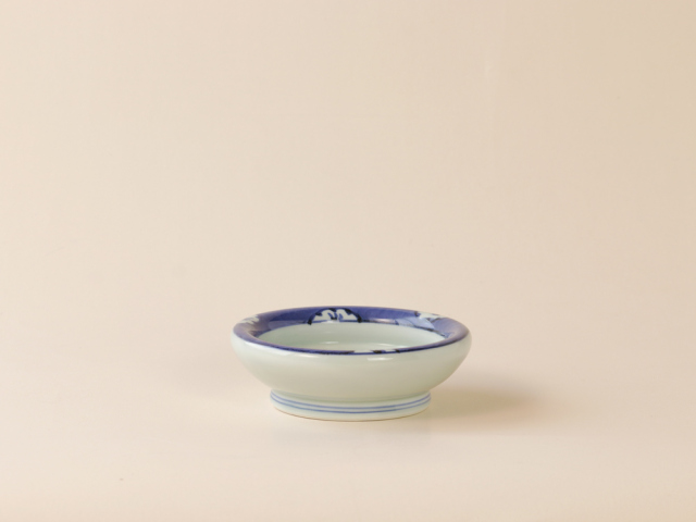 デッドストック 染付 丸縁 花鳥 小鉢 有田焼