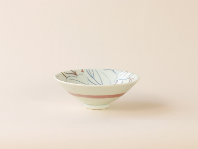 デッドストック 色絵 魚紋様 花型取り皿 有田焼