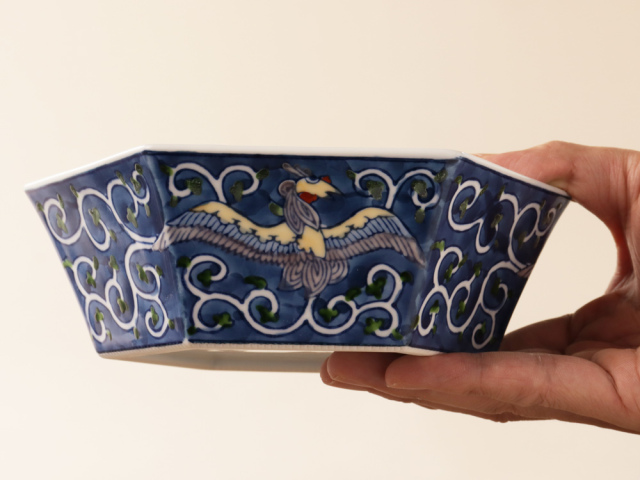 ☆ 平戸焼 染付六角徳利 江戸期 ☆A11 ☆ 平戸焼 染付六角徳利 江戸期 ☆A11 ☆ 平戸焼 染付六角徳利 江戸期