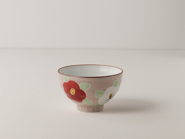 釉彩 椿 お茶碗 大・小 波佐見焼