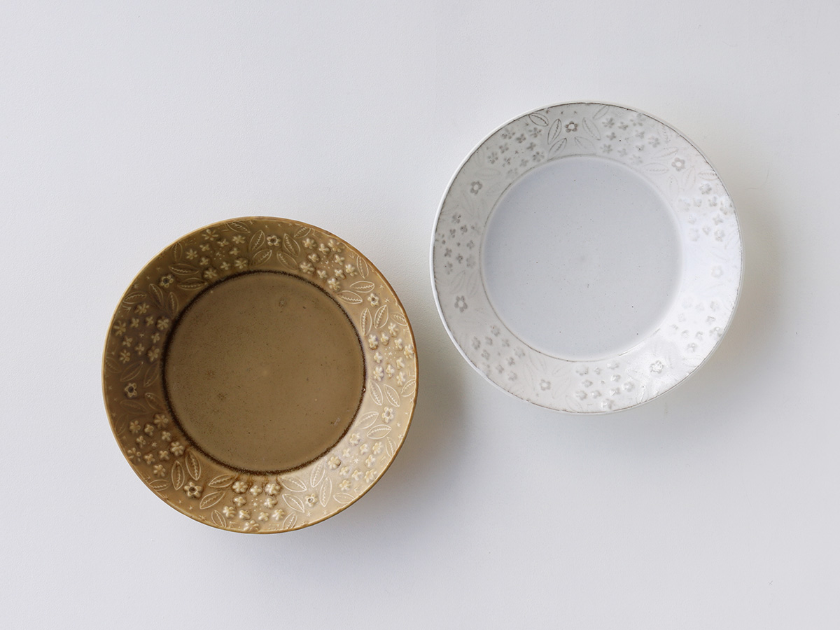 【受注販売】ねずみとラ レースフラワー プレート 大 吉田焼