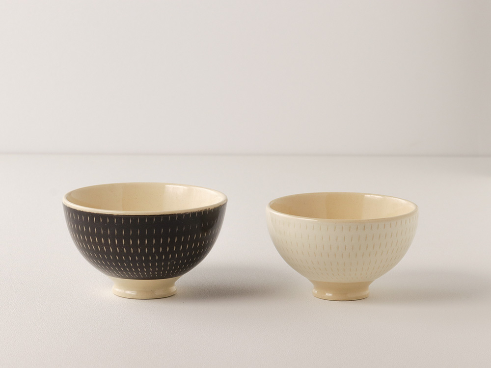 飛びかんな 白 /黒 茶碗 波佐見焼