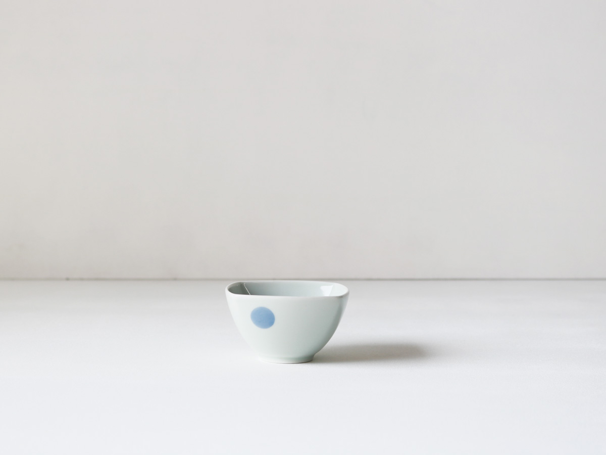 染付丸紋 角型小付 有田焼