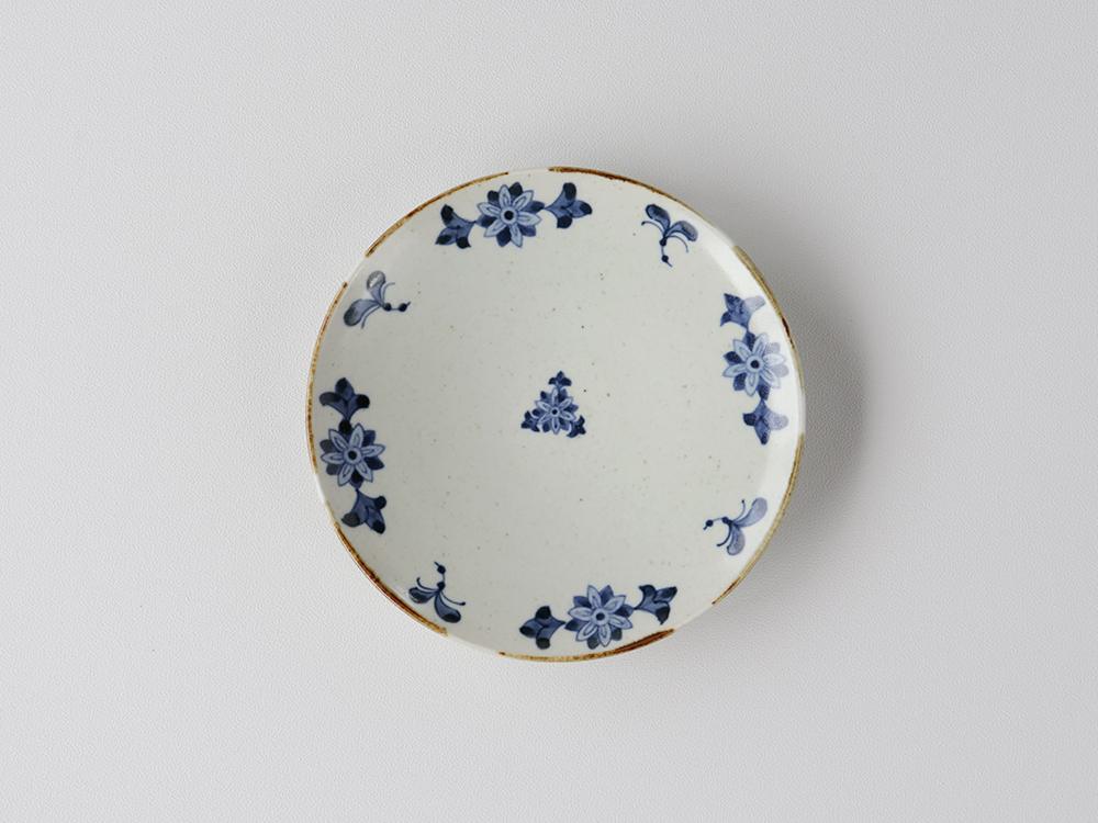 フチサビ 古染花 5寸皿 波佐見焼