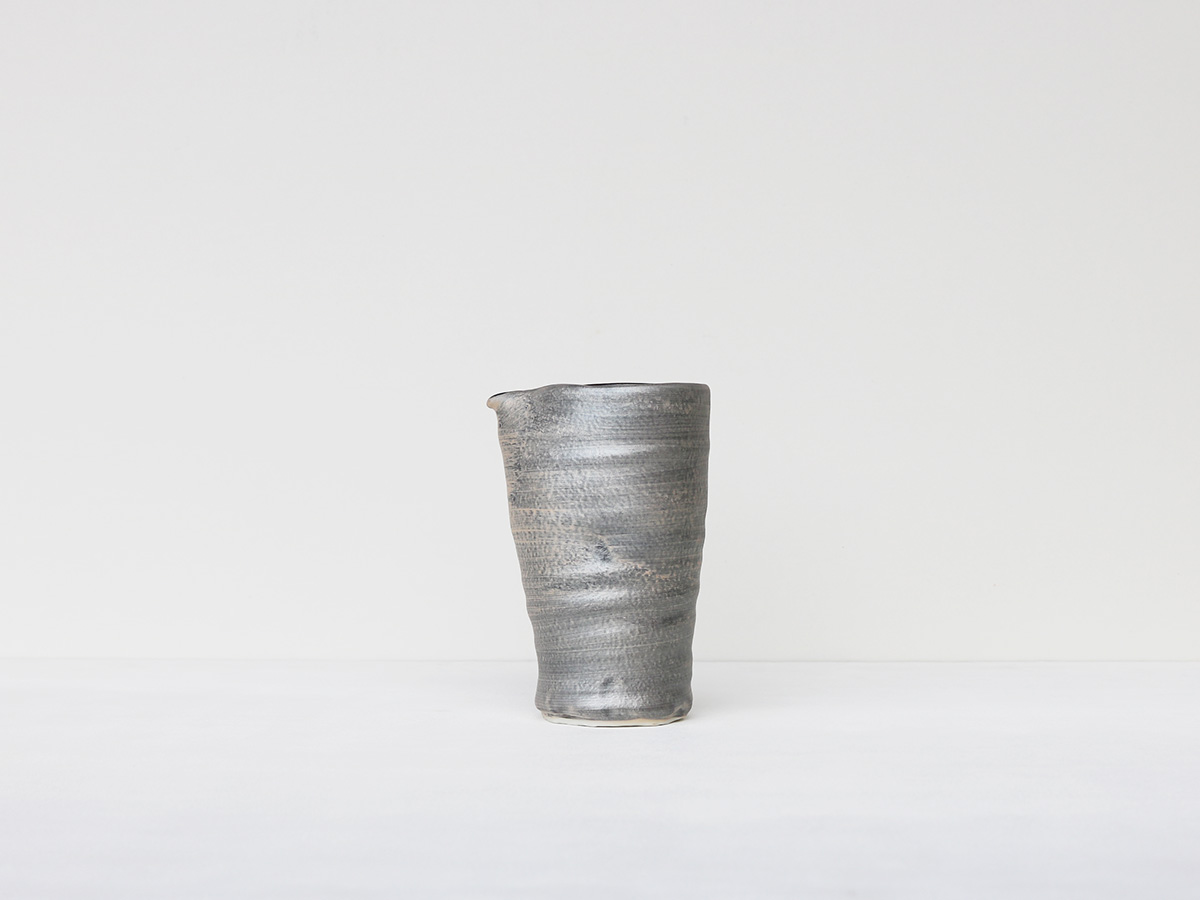 晶 雲母銀 糸切り 片口注器 有田焼