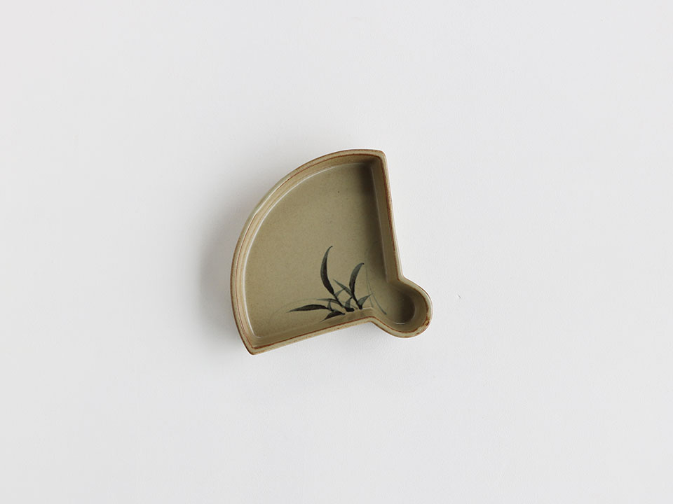 【デッドストック】柳絵 扇型深小皿 有田焼