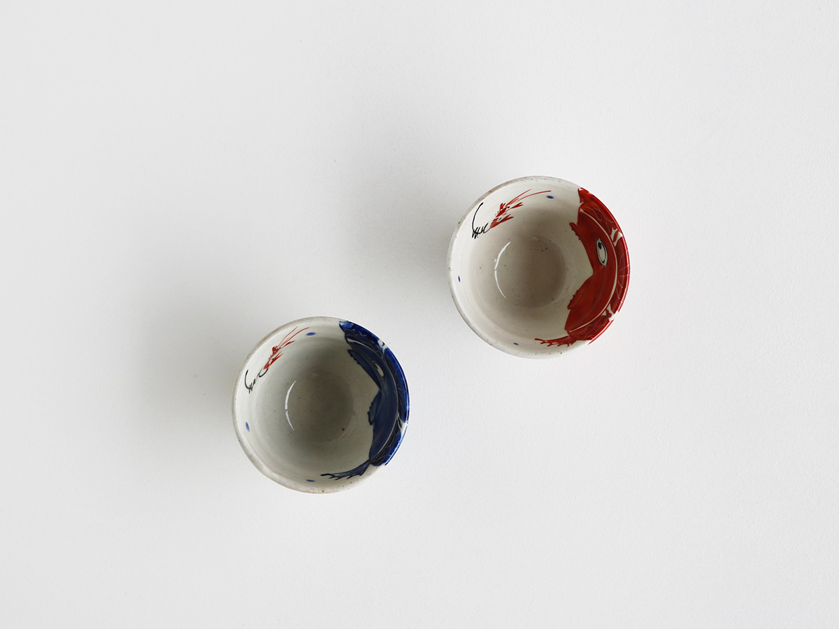 エビに鯛 ぐい呑み  波佐見焼