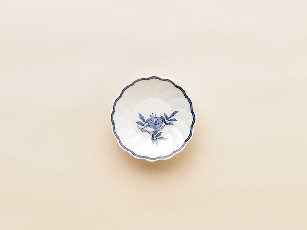 デッドストック 菊割 ざくろ絵 小皿 有田焼