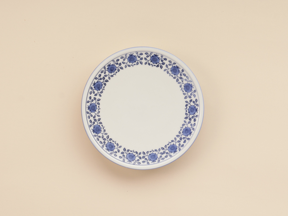 デッドストック リム 印判 花つなぎ 高台皿 有田焼